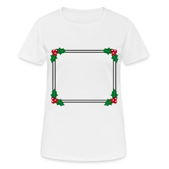 Cadre hivernal avec décor de pale de piqûres - T-shirt respirant Femme - blanc - Devant - AI Model Female 172 dark (172cm)