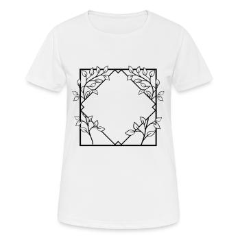 Rahmen mit Ästen Quadratischer Rahmen - Frauen T-Shirt atmungsaktiv - Weiß - Vorne - AI Model Female 172 dark (172cm)