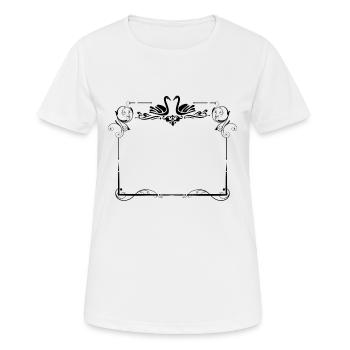 Eleganter Schwan Rahmen mit Verzierungen - Frauen T-Shirt atmungsaktiv - Weiß - Vorne - AI Model Female 172 dark (172cm)