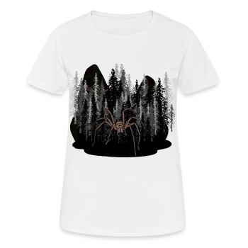 Halloween Horror Wald Waldtiere Spinne Gruselig - Frauen T-Shirt atmungsaktiv - Weiß - Vorne - AI Model Female 172 dark (172cm)