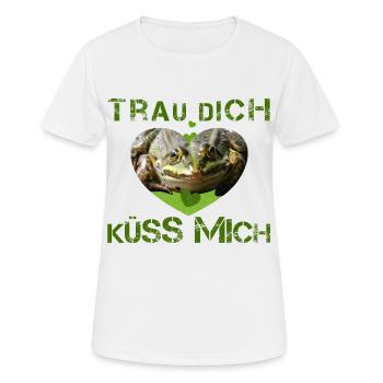 küss mich Frosch verzaubert - Frauen T-Shirt atmungsaktiv - Weiß - Vorne - AI Model Female 172 dark (172cm)