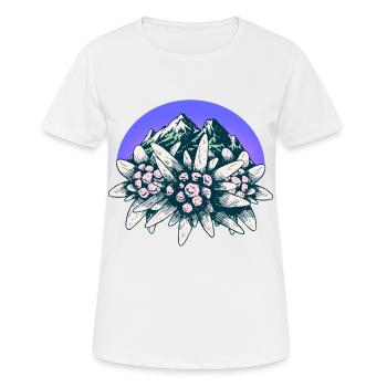 Alps, Allgäu, Tyrol, Edelweiss, Flower, Mountains, Mountain - Women's Breathable T-Shirt - white - Front - AI Model Female 172 dark (172cm)