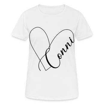 Conni Name Herzlinie - Frauen T-Shirt atmungsaktiv - Weiß - Vorne - AI Model Female 172 dark (172cm)