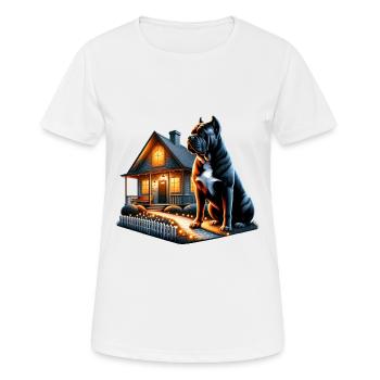 Cane Corso Hund Cottagecore Guardian Herren Damen - Frauen T-Shirt atmungsaktiv - Weiß - Vorne - AI Model Female 172 dark (172cm)