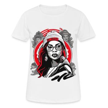 Girl in old school and hip hop design - Women's Breathable T-Shirt - white - Front - AI Model Female 172 dark (172cm)