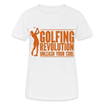 Golf - Golfclub Goldspieler Birdie Elite Luxus - Frauen T-Shirt atmungsaktiv - Weiß - Vorne - AI Model Female 172 dark (172cm)