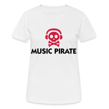 Musik PIrat - Frauen T-Shirt atmungsaktiv - Weiß - Vorne - AI Model Female 172 dark (172cm)