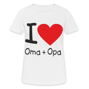 CD - I love Oma und Opa - Herz international - - Frauen T-Shirt atmungsaktiv - Weiß - Vorne - AI Model Female 172 dark (172cm)