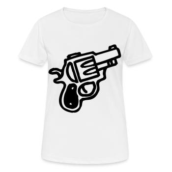 cartoon gun - Frauen T-Shirt atmungsaktiv - Weiß - Vorne - AI Model Female 172 dark (172cm)