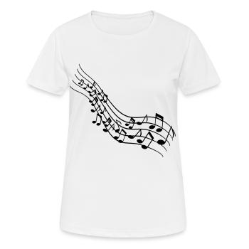 Notes de musique - T-shirt respirant Femme - blanc - Devant - AI Model Female 172 dark (172cm)