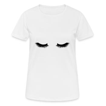 Make-Up Closed Eyes Cils noirs - T-shirt respirant Femme - blanc - Devant - AI Model Female 172 dark (172cm)