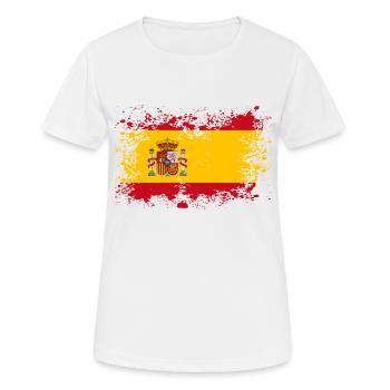 Spain flag stains blot gift idea - Women's Breathable T-Shirt - white - Front - AI Model Female 172 dark (172cm)