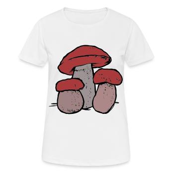 Familie Pilz Waldbewohner Natur Ökologie Wald - Frauen T-Shirt atmungsaktiv - Weiß - Vorne - AI Model Female 172 dark (172cm)