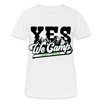 Farben änderbar | Yes We Camp - Frauen T-Shirt atmungsaktiv - Weiß - Vorne - AI Model Female 172 dark (172cm)