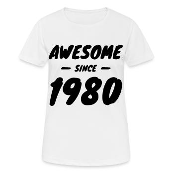 1980 vintage Awesome Since 1980 gift idea - Women's Breathable T-Shirt - white - Front - AI Model Female 172 dark (172cm)