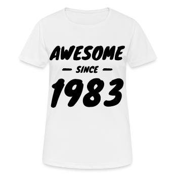 1983 vintage Awesome Since 1983 gift idea - Women's Breathable T-Shirt - white - Front - AI Model Female 172 dark (172cm)