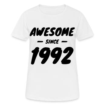 1992 Jahrgang Awesome Since 1992 Geschenkidee - Frauen T-Shirt atmungsaktiv - Weiß - Vorne - AI Model Female 172 dark (172cm)