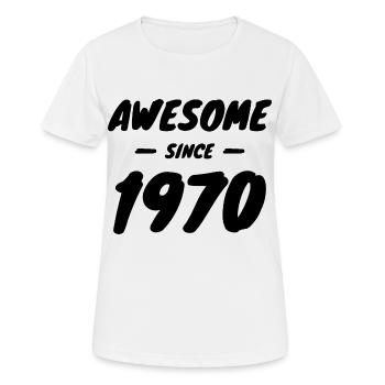 1970 Jahrgang Awesome Since 1970 Geschenkidee - Frauen T-Shirt atmungsaktiv - Weiß - Vorne - AI Model Female 172 dark (172cm)