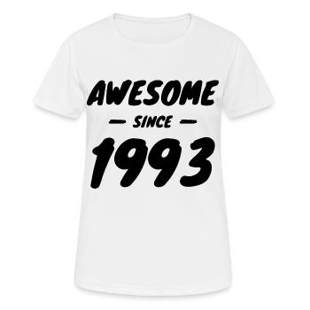 1993 Jahrgang Awesome Since 1993 Geschenkidee - Frauen T-Shirt atmungsaktiv - Weiß - Vorne - AI Model Female 172 dark (172cm)