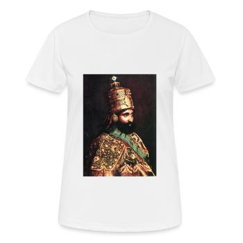 Haile Selassie Emperor of Ethiopia Jah Rastafari - Frauen T-Shirt atmungsaktiv - Weiß - Vorne - AI Model Female 172 dark (172cm)
