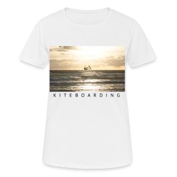 Kiteboarding - Frauen T-Shirt atmungsaktiv - Weiß - Vorne - AI Model Female 172 dark (172cm)