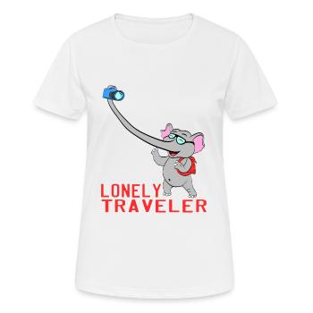 Solo? Allein? Reisender Ein schönes reisendes - Frauen T-Shirt atmungsaktiv - Weiß - Vorne - AI Model Female 172 dark (172cm)