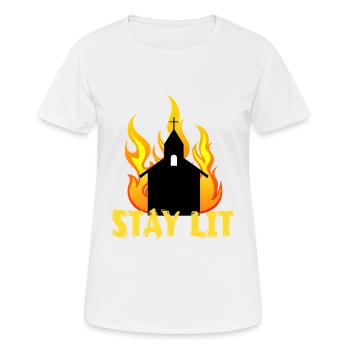 A Unique Lit Tee For Amazing People "Stay Lit" - Women's Breathable T-Shirt - white - Front - AI Model Female 172 dark (172cm)