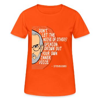 Halbes Gesicht "Lassen Sie die Geräusche anderer - Frauen T-Shirt atmungsaktiv - Neonorange - Vorne - AI Model Female 172 dark (172cm)