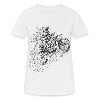 Pixel Motocross Design - T-shirt respirant Femme - blanc - Devant - AI Model Female 172 dark (172cm)