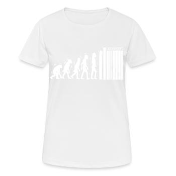 Einzigartiger Evolutionsentwurf für Verbraucher - Frauen T-Shirt atmungsaktiv - Weiß - Vorne - AI Model Female 172 dark (172cm)