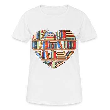 Herzhafte Bibliothek Bücher für erstaunliche - Frauen T-Shirt atmungsaktiv - Weiß - Vorne - AI Model Female 172 dark (172cm)