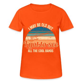 Wenn "keine Musik kein Leben", Ergreifen Sie - Frauen T-Shirt atmungsaktiv - Neonorange - Vorne - AI Model Female 172 dark (172cm)