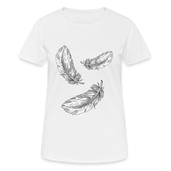 Plumes Blanc Vneck Chemises Pour Femmes - T-shirt respirant Femme - blanc - Devant - AI Model Female 172 dark (172cm)