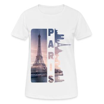 Paris France Ville Skyline Accueil Amour - T-shirt respirant Femme - blanc - Devant - AI Model Female 172 dark (172cm)
