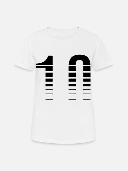 Zahl Zehn - Frauen T-Shirt atmungsaktiv - Weiß