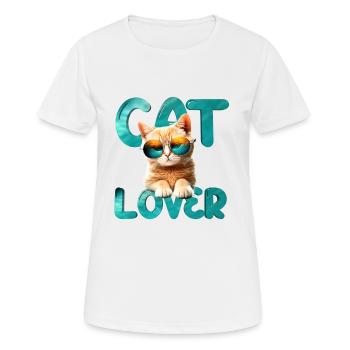 Katzenliebhaber - Frauen T-Shirt atmungsaktiv - Weiß - Vorne - AI Model Female 172 dark (172cm)