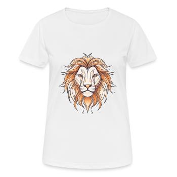 wild lion Löwe charmant linie Design - Frauen T-Shirt atmungsaktiv - Weiß - Vorne - AI Model Female 172 dark (172cm)