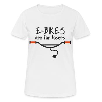 Les vélos électriques sont pour les perdants - T-shirt respirant Femme - blanc - Devant - AI Model Female 172 dark (172cm)