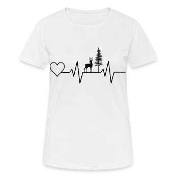 Jagd Jäger Herzschlag - Frauen T-Shirt atmungsaktiv - Weiß - Vorne - AI Model Female 172 dark (172cm)
