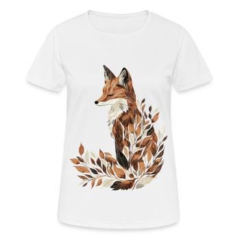 Fuchs Herbst Blätter Laub - Frauen T-Shirt atmungsaktiv - Weiß - Vorne - AI Model Female 172 dark (172cm)
