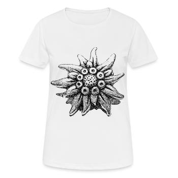 edelweiss - Frauen T-Shirt atmungsaktiv - Weiß - Vorne - AI Model Female 172 dark (172cm)