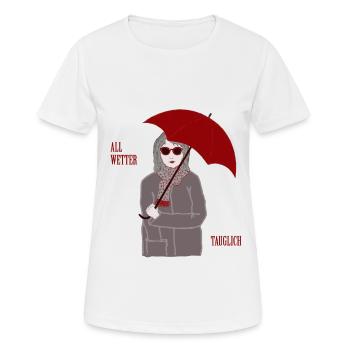 Prêt pour tous les temps, automne, parapluie, bronzage - T-shirt respirant Femme - blanc - Devant - AI Model Female 172 dark (172cm)