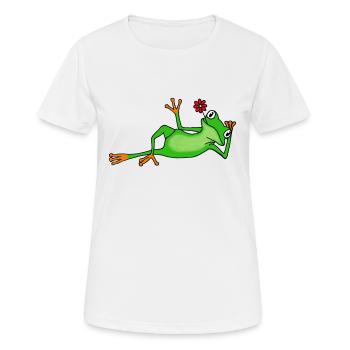 Salut grenouille - T-shirt respirant Femme - blanc - Devant - AI Model Female 172 dark (172cm)