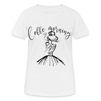 coffe morning - Women's Breathable T-Shirt - white - Front - AI Model Female 172 dark (172cm)