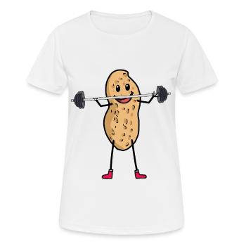 Erdnuss Erdnüsse Bodybuilder Sportler Sport - Frauen T-Shirt atmungsaktiv - Weiß - Vorne - AI Model Female 172 dark (172cm)