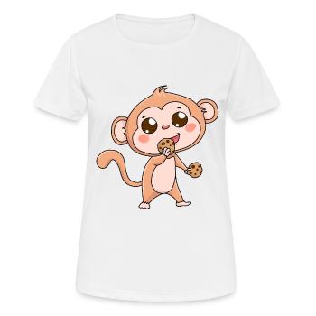 Singe Faune Fantaisie Faim Cookies Cadeau Bébé - T-shirt respirant Femme - blanc - Devant - AI Model Female 172 dark (172cm)