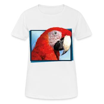 roter Ara - Frauen T-Shirt atmungsaktiv - Weiß - Vorne - AI Model Female 172 dark (172cm)