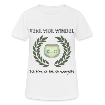 Veni. Vidi. Windel - Frauen T-Shirt atmungsaktiv - Weiß - Vorne - AI Model Female 172 dark (172cm)