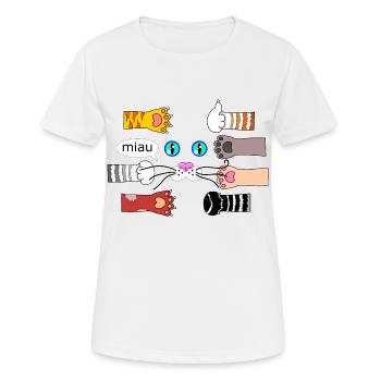 Cat Design Cat Pattes de chat Museau de chat - T-shirt respirant Femme - blanc - Devant - AI Model Female 172 dark (172cm)