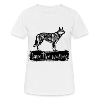 Save the wolves.png - Women's Breathable T-Shirt - white - Front - AI Model Female 172 dark (172cm)
